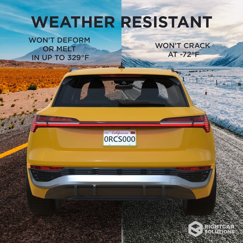 Rightcar Solutions Silicone License Plate Frame | The Original Premium Grade Silicone Car Plate Frame | Rust Proof, Rattle Proof, Weather Proof License Plate Holder (Yellow) - Image 5